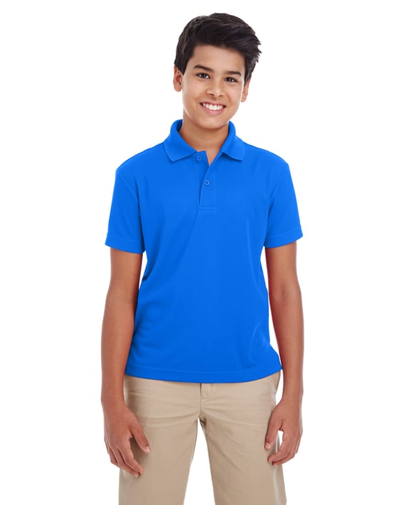 Front view of Youth Origin Performance Piqué Polo