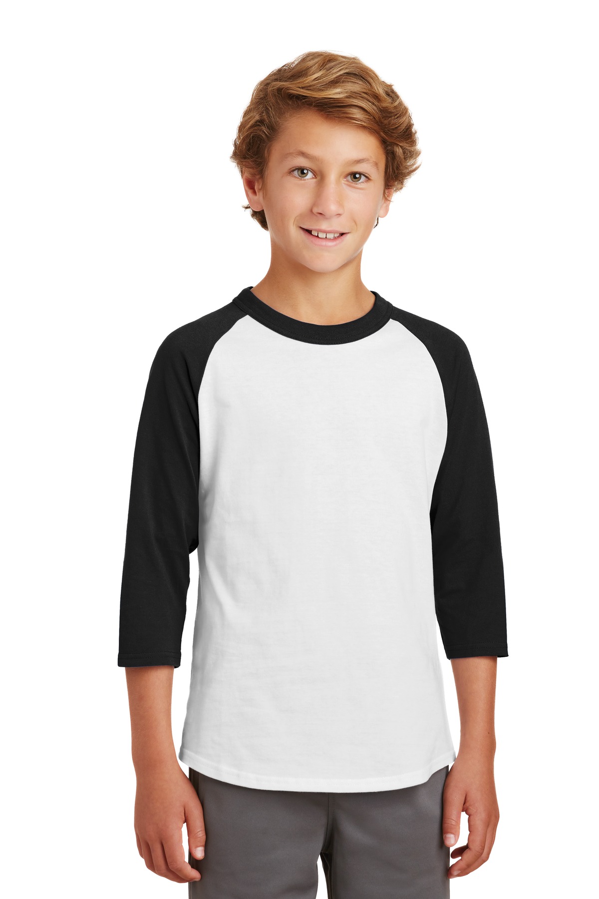Front view of Youth Colorblock Raglan Jersey