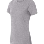 Side view of Women’s Relaxed Fit Heather CVC Tee