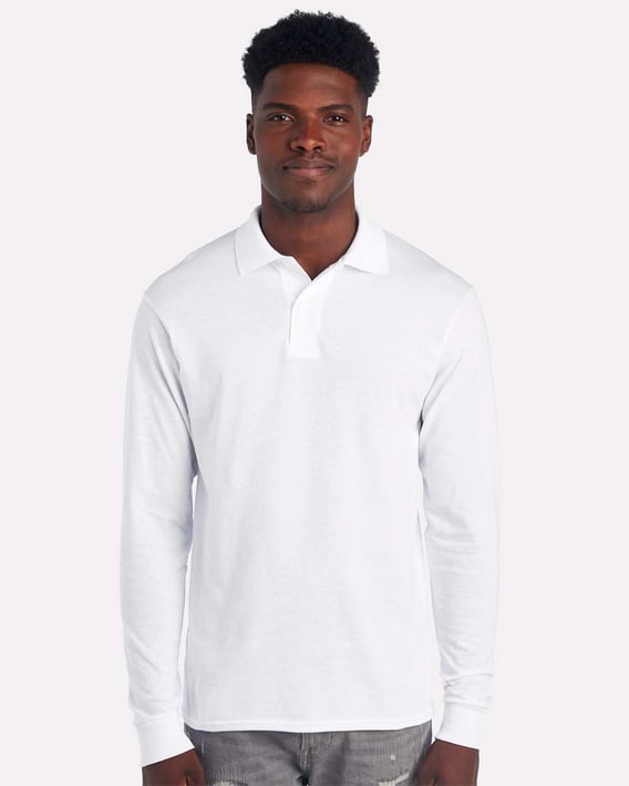 Front view of Dri-Power® Long Sleeve Polo