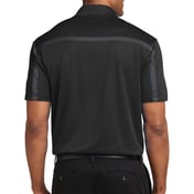 Back view of Silk Touch Performance Colorblock Stripe Polo