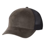 Side view of Faux Waxy Trucker Cap