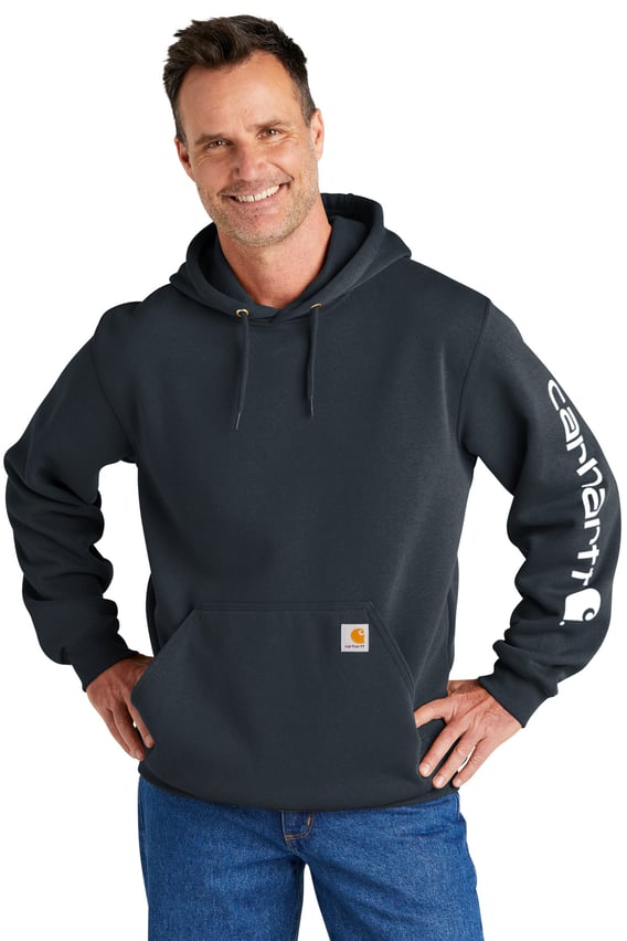 Front view of Midweight Hooded Logo Sweatshirt