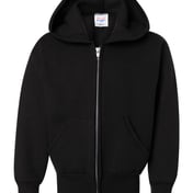 Front view of EcoSmart® Youth Full-Zip Hooded Sweatshirt