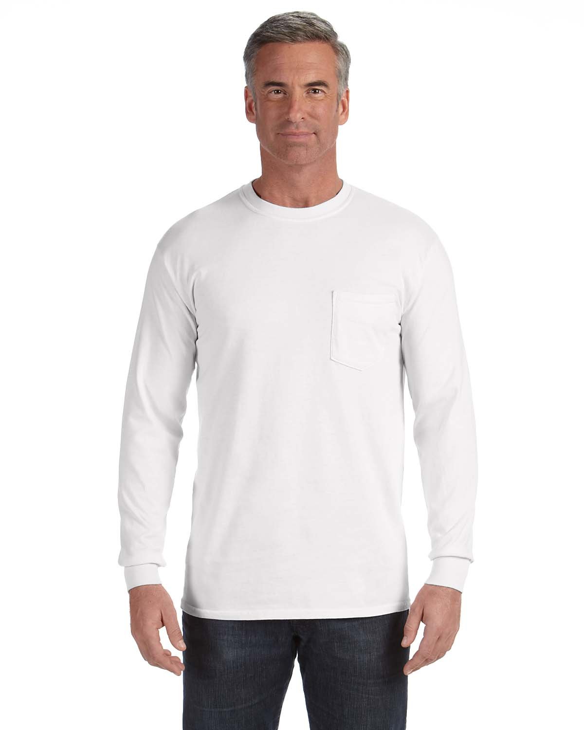 Front view of Adult Heavyweight RS Long-Sleeve Pocket T-Shirt