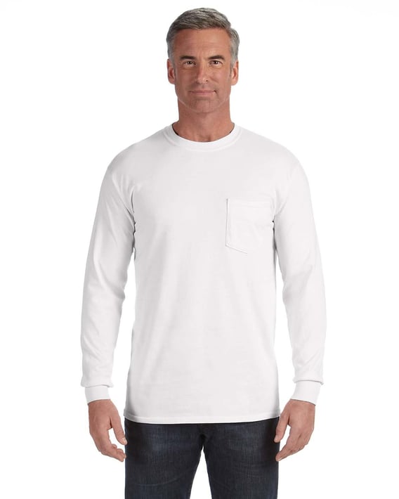 Front view of Adult Heavyweight RS Long-Sleeve Pocket T-Shirt