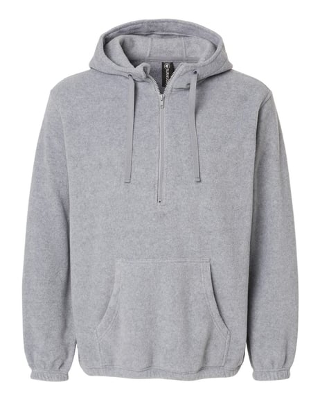 Front view of Polar Fleece Quarter-Zip Hooded Pullover