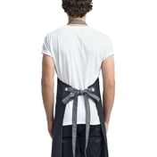 Back view of Domain Contrast Denim Bib Apron With Pocket