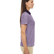 Side view of Ladies’ Eperformance Launch Snag Protection Striped Polo