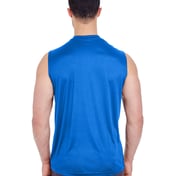Back view of Adult Cool & Dry Sport Performance Interlock Sleeveless T-Shirt