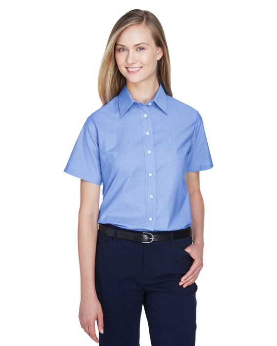 Front view of Ladies’ Short-Sleeve Oxford With Stain-Release