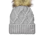 Front view of Faux Fur Pom Beanie