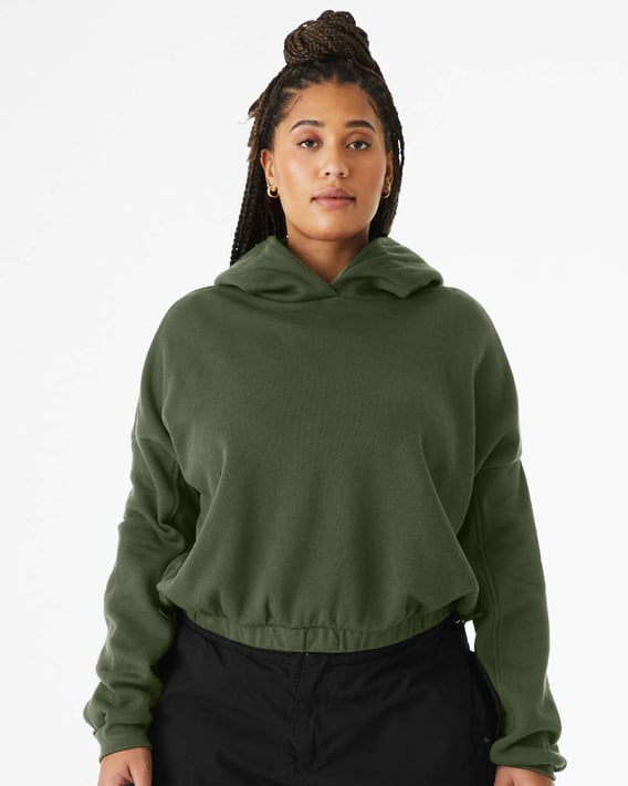 Front view of FWD Fashion Women’s Sponge Fleece Cinched Bottom Hoodie