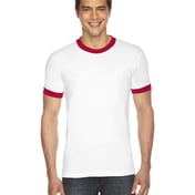 Front view of UNISEX Poly-Cotton Short-Sleeve Ringer T-Shirt