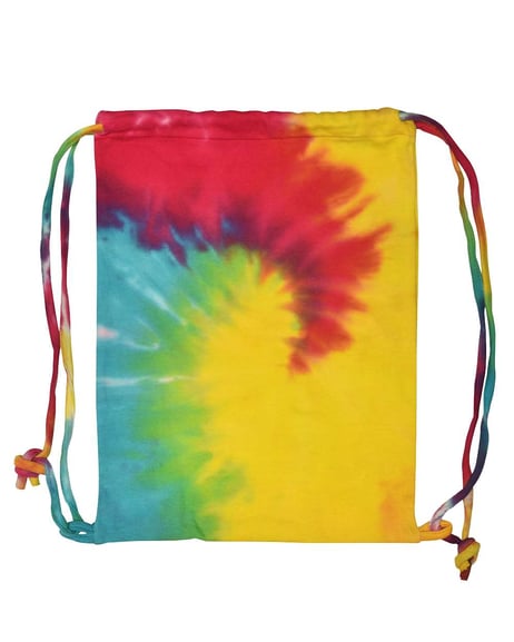 Front view of Tie-Dyed Drawstring Backpack
