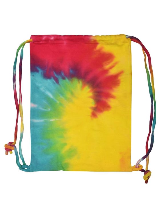 Front view of Tie-Dyed Drawstring Backpack
