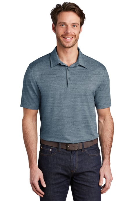 Front view of Stretch Heather Polo