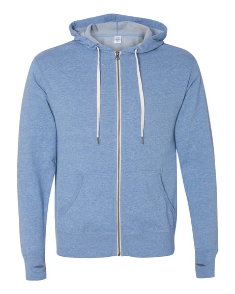 Front view of Heathered French Terry Full-Zip Hooded Sweatshirt