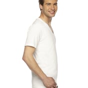 Side view of Unisex USA Made Fine Jersey Short-Sleeve V-Neck T-Shirt