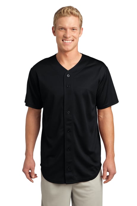 Frontview ofPosiCharge&reg; Tough Mesh Full-Button Jersey