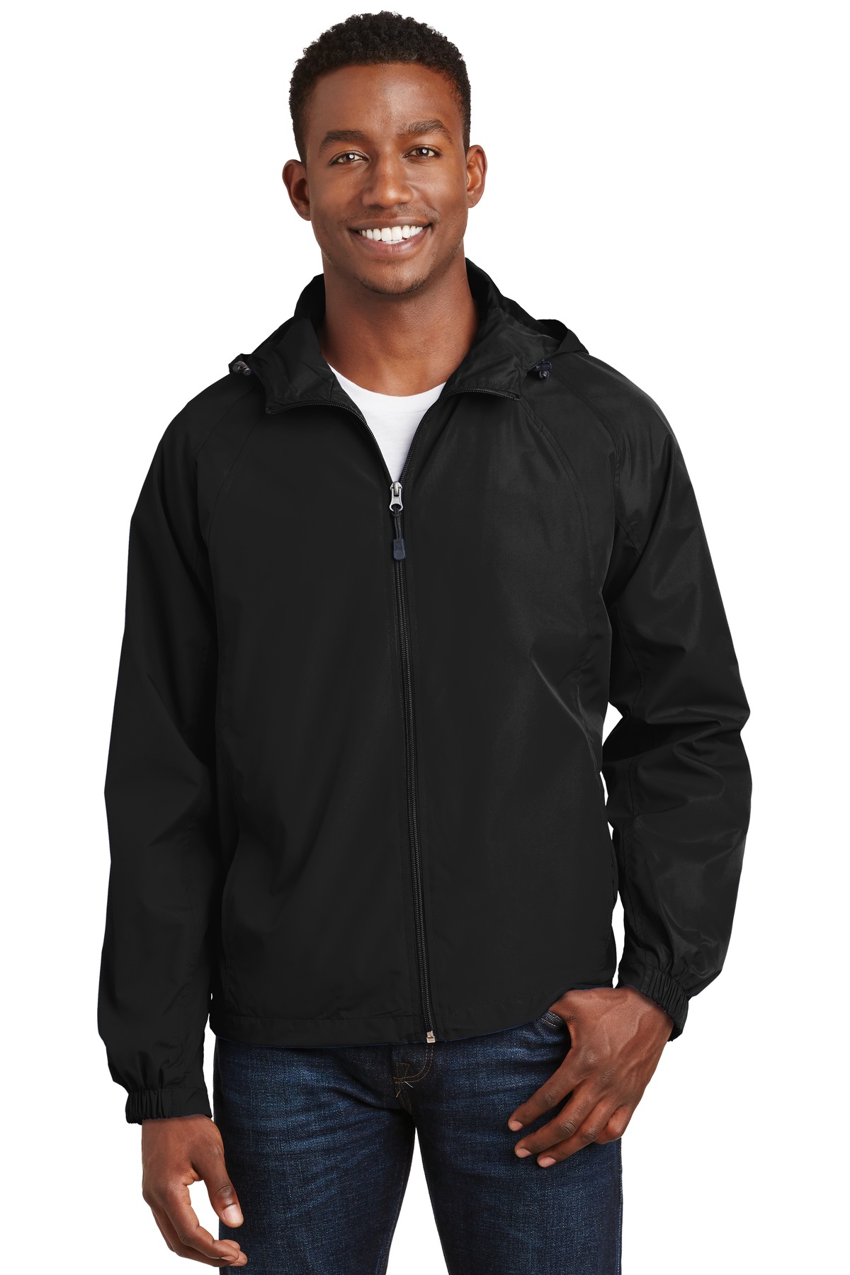 Front view of Hooded Raglan Jacket