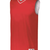 Front view of Youth Reversible Two-Color Sleeveless Jersey