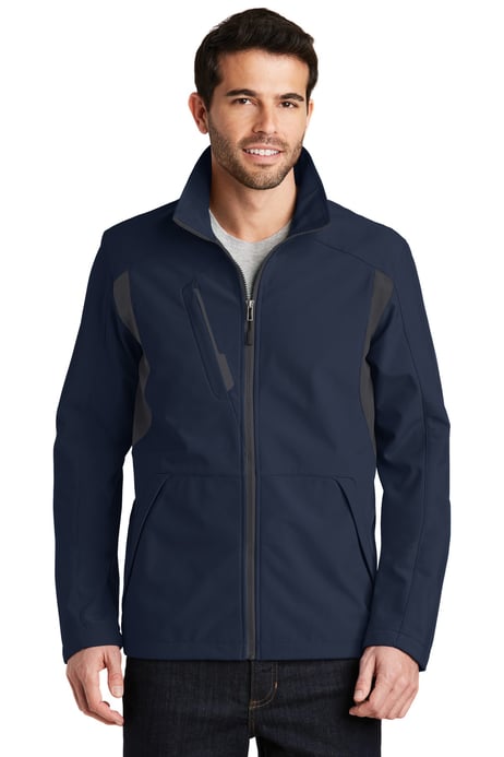 Front view of Back-Block Soft Shell Jacket