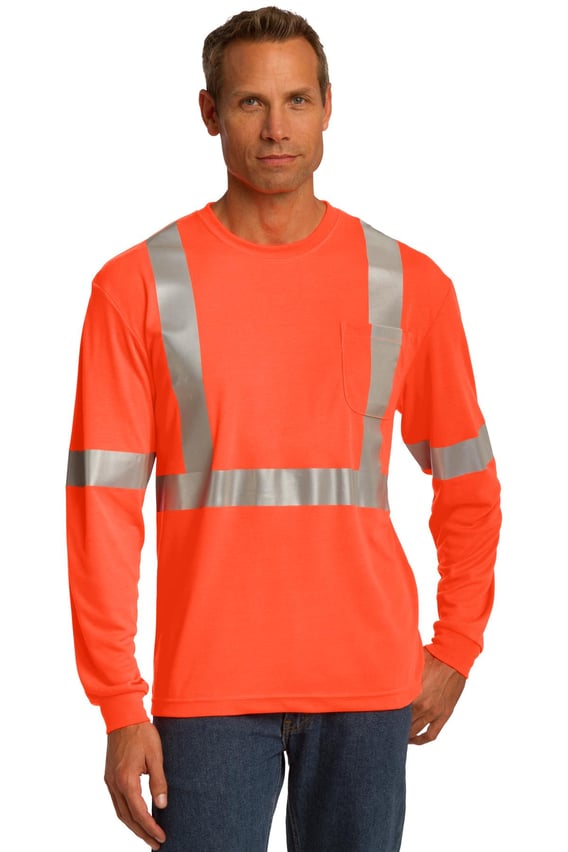 Front view of ANSI 107 Class 2 Long Sleeve Safety T-Shirt