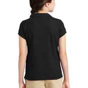 Back view of Girls Silk Touch Peter Pan Collar Polo