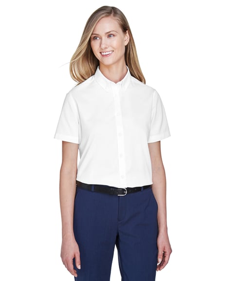 Front view of Ladies' Optimum Short-Sleeve Twill Shirt