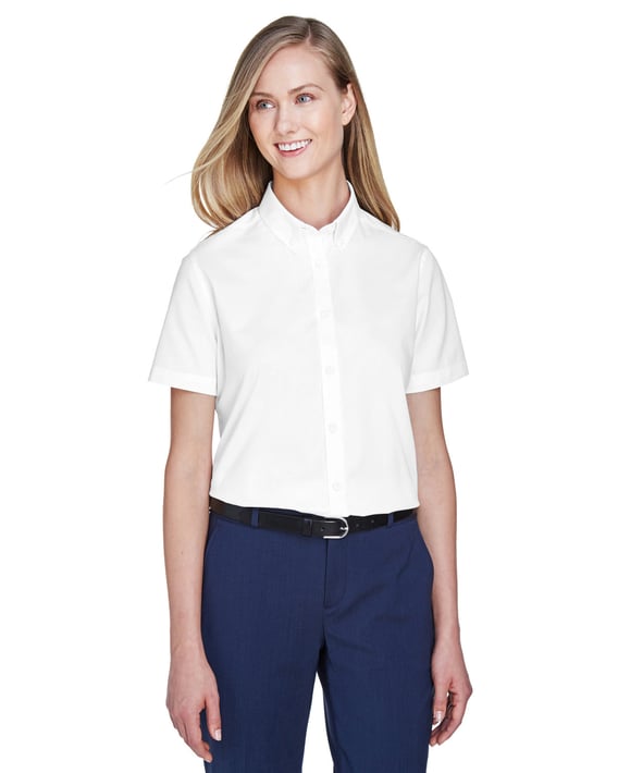 Front view of Ladies’ Optimum Short-Sleeve Twill Shirt