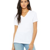 Front view of Ladies’ Relaxed Jersey V-Neck T-Shirt
