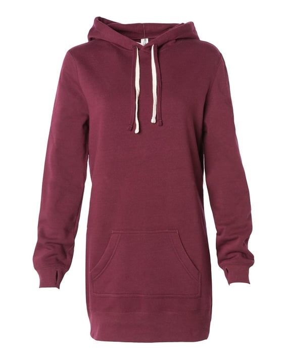 Front view of Women S Special Blend Hooded Sweatshirt Dress