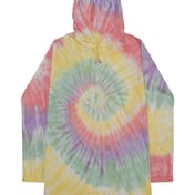 Front view of Tie-Dyed Hooded Long Sleeve T-Shirt