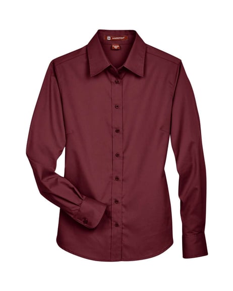 Front view of Women's Easy Blend™ Long Sleeve Twill Dress Shirt With Stain-Release