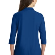 Back view of Women’s Silk Touch 3/4-Sleeve Polo