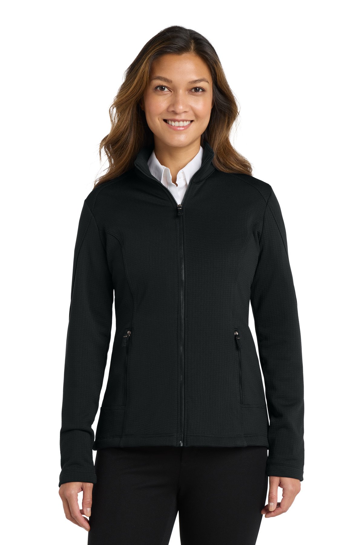 Front view of Women’s Grid Fleece Jacket