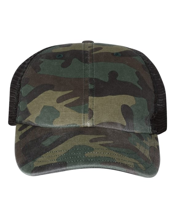 Front view of Washed Printed Trucker Cap
