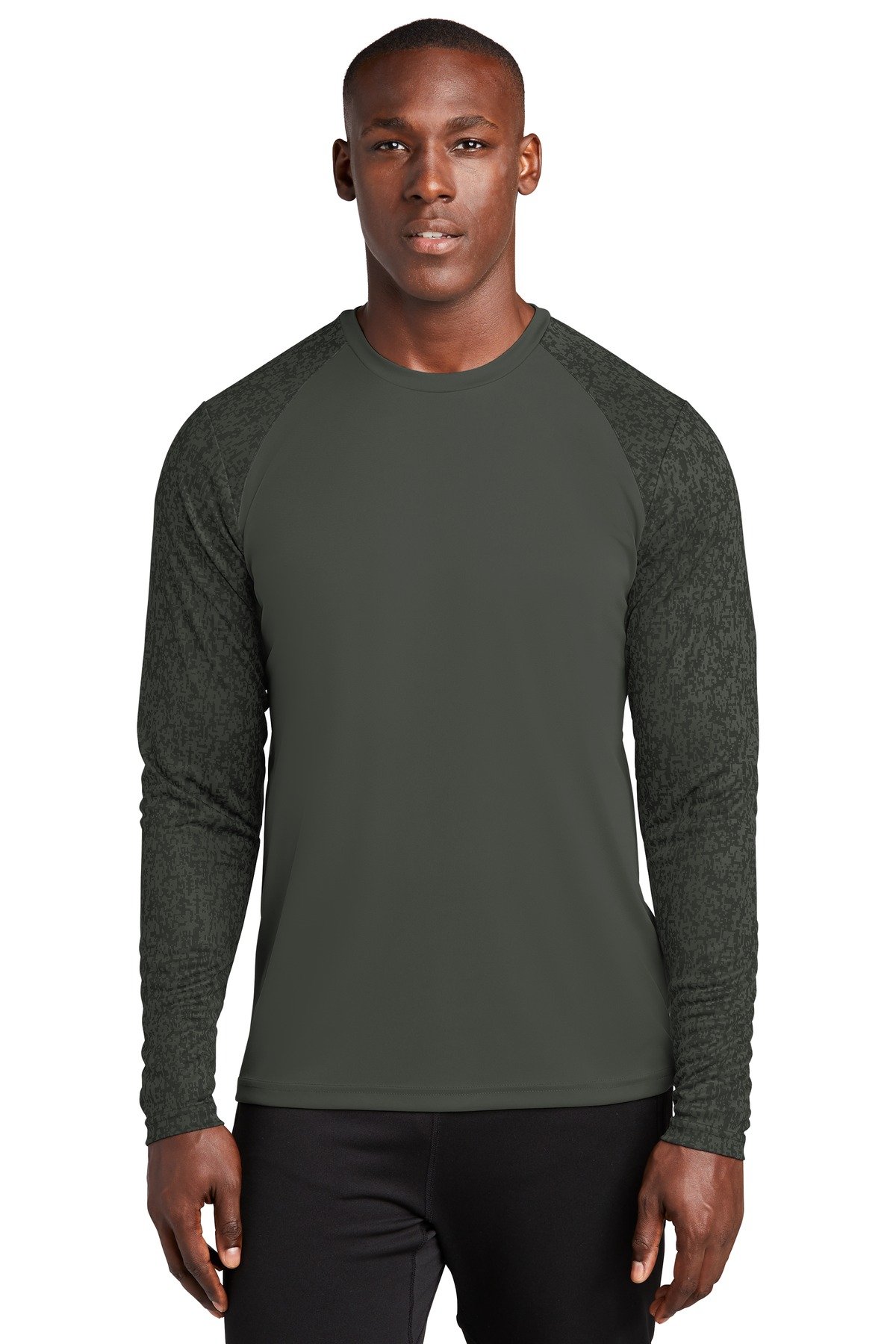 Front view of Long Sleeve Digi Camo Tee