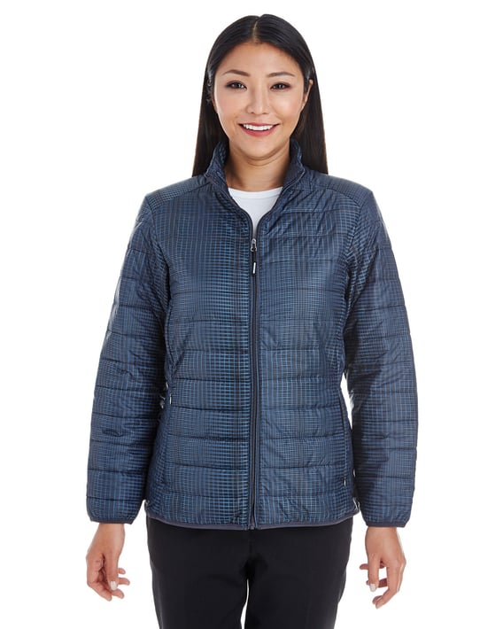 Front view of Ladies’ Portal Interactive Printed Packable Puffer Jacket