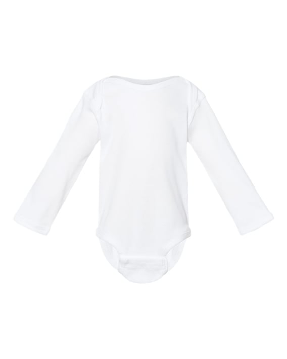 Front view of Infant Long Sleeve Baby Rib Bodysuit
