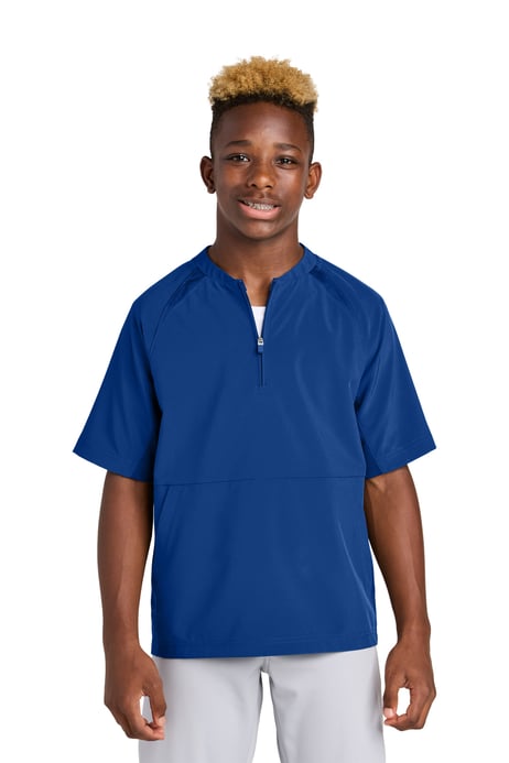 Front view of Youth Repeat 1/2-Zip Short Sleeve Jacket