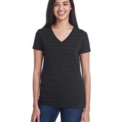 Front view of Women’s Invisible Stripe V-Neck T-Shirt