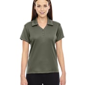 Front view of Ladies’ Exhilarate Coffee Charcoal Performance Polo With Back Pocket