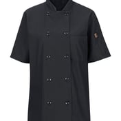 Front view of Women’s Mimix™ Short Sleeve Chef Coat With OilBlok