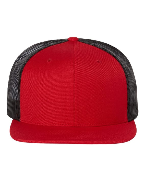 Front view of Wool Blend Flat Bill Trucker Cap