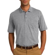Front view of Core Blend Jersey Knit Pocket Polo