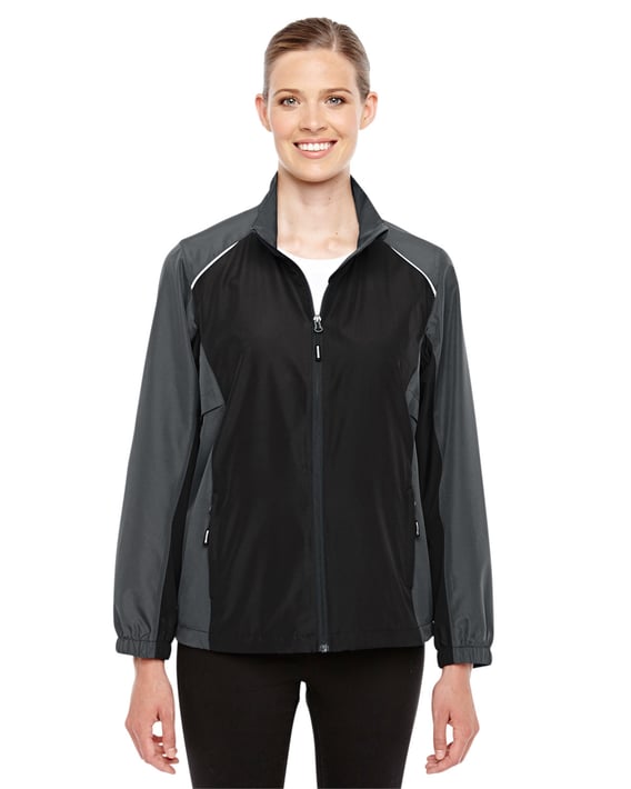 Front view of Ladies’ Stratus Colorblock Lightweight Jacket