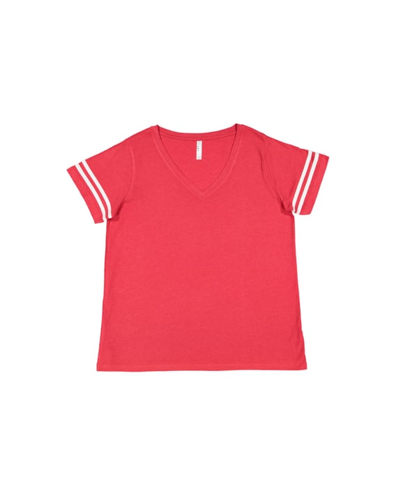 Front view of Ladies’ Curvy Football T-Shirt