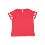 Front view of Ladies’ Curvy Football T-Shirt